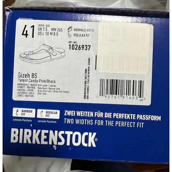 BIRKENSTOCK Gizeh Buckle Thong Patent 41 Pink Barbie Leather NEW Sz 10 - Picture 3 of 5